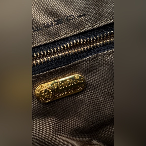 Fashion Zucca Mini Bag Canvas Mono Leather Gold Hardware - Picture 4 of 12